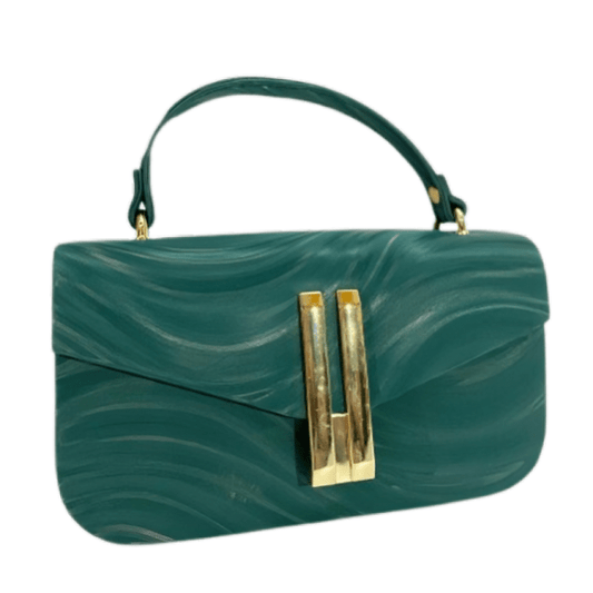 Emerald Luxe Structured Handbag - Green